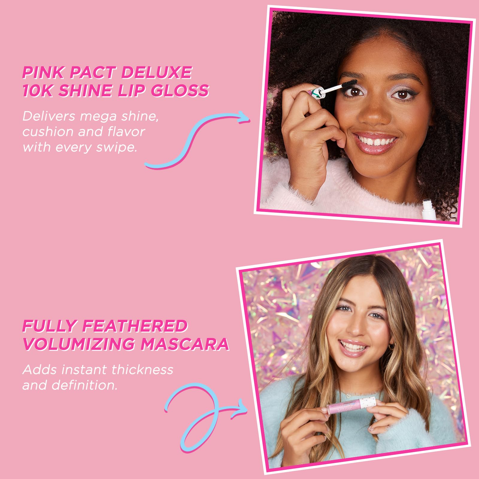 Petite 'N Pretty Glow Basics mascara demonstrating safe, natural lash definition