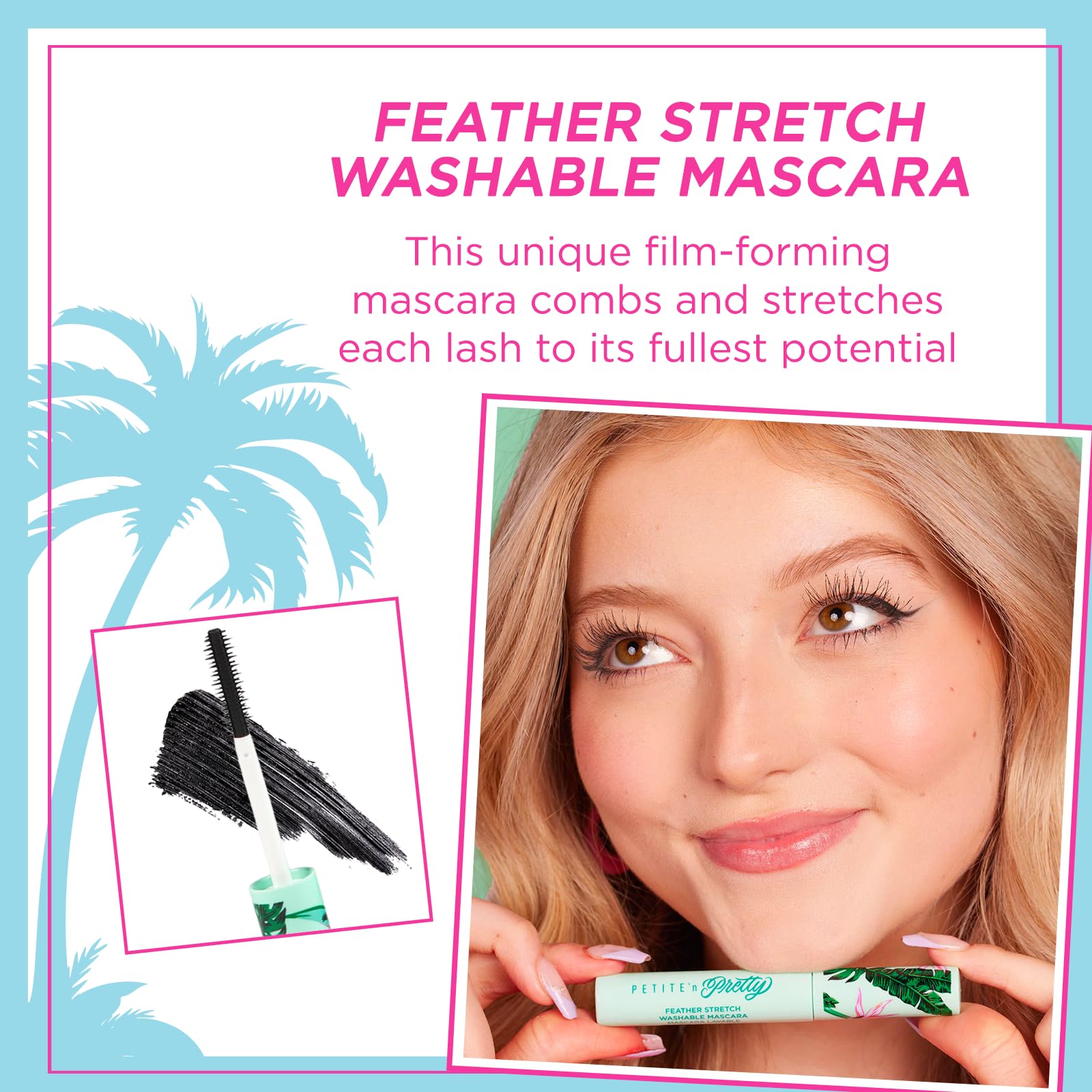 Petite 'N Pretty feather stretch mascara brush delivers precise, root-to-tip coverage for young lashes.