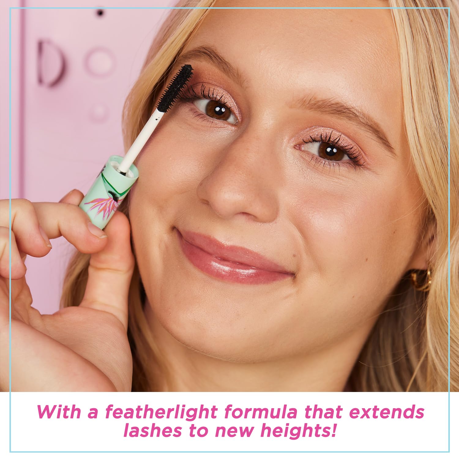 Petite 'N Pretty washaway mascara demonstrates easy removal with warm water for cleanup.
