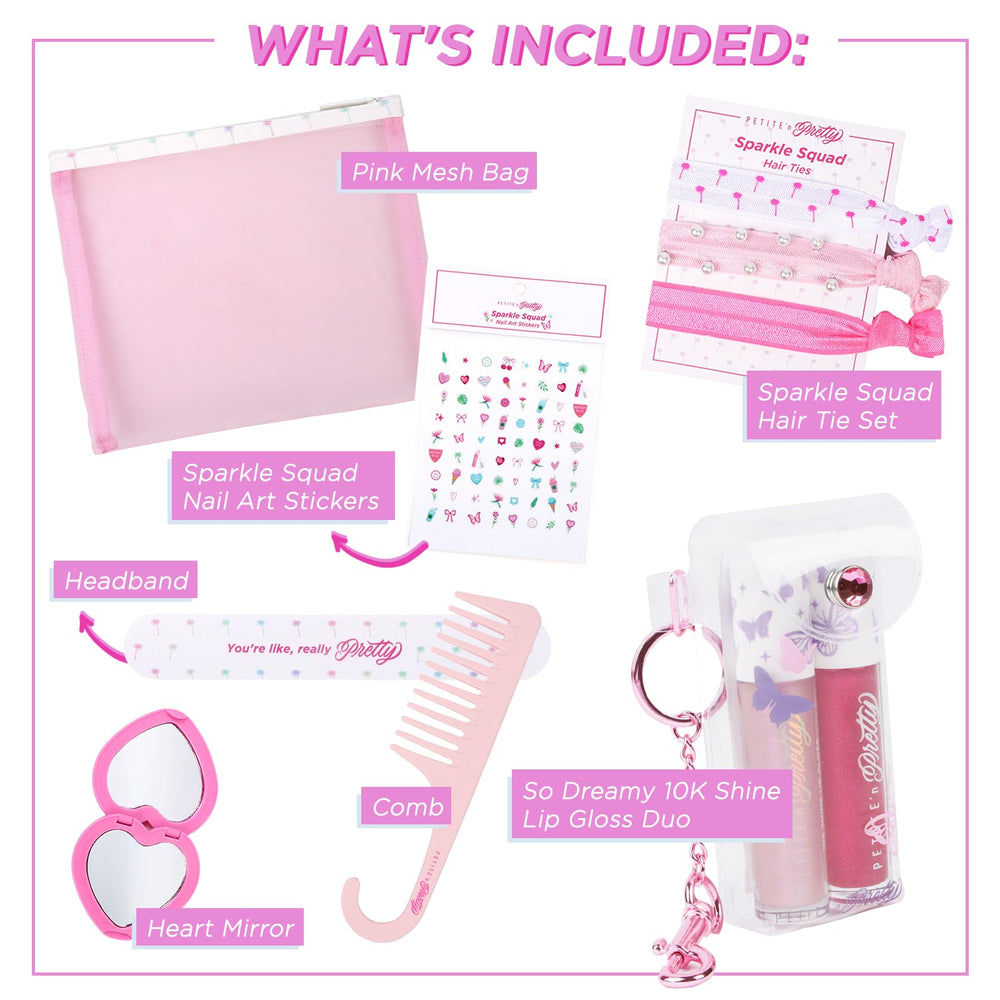 Petite 'N Pretty lip gloss keychain adds sparkle on the go.