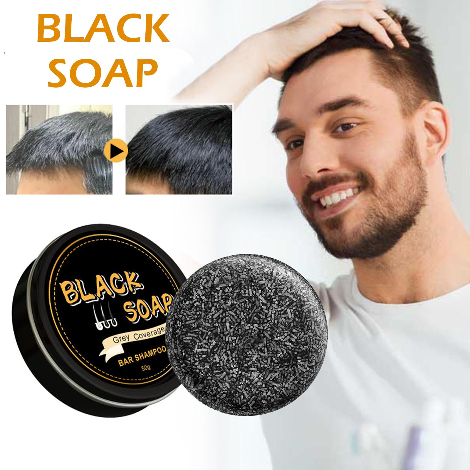 Pewatul Gray Hair Reverse Bar ingredients include ginseng and black sesame for nourishing care.