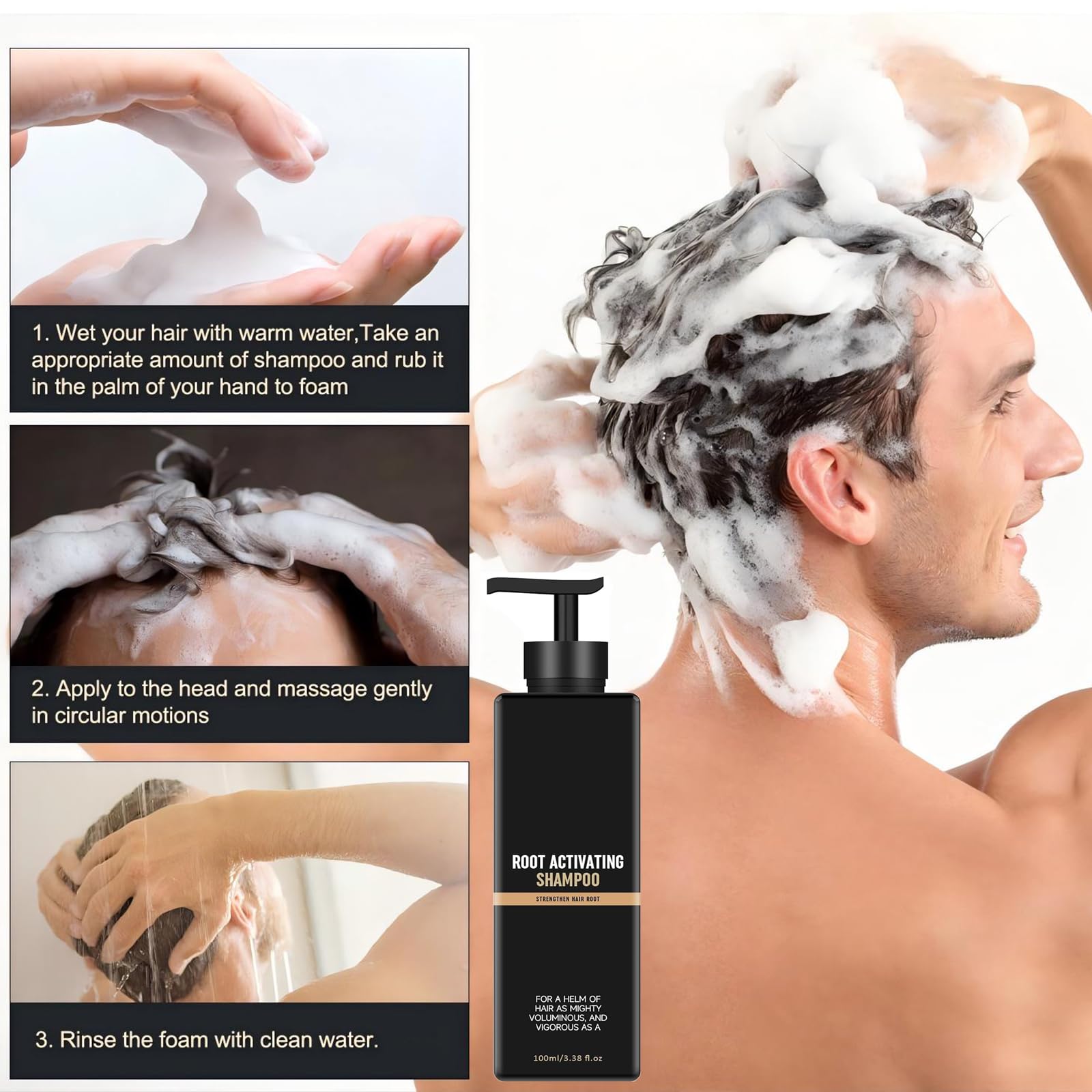 Pewatul Root Activator Shampoo bottle dispenses evenly for gentle cleansing.
