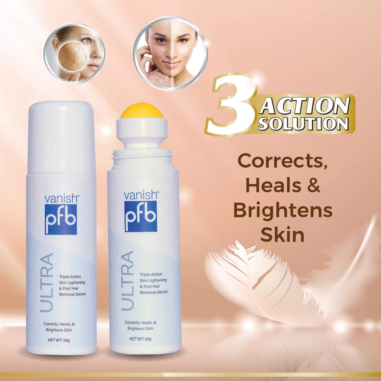 PFB Vanish Ultra Chromabright ingredients highlight for skin tone brightening.