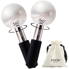 Pfefe 360 rotating ice globes on the face for refreshing cooling and soothing sensation