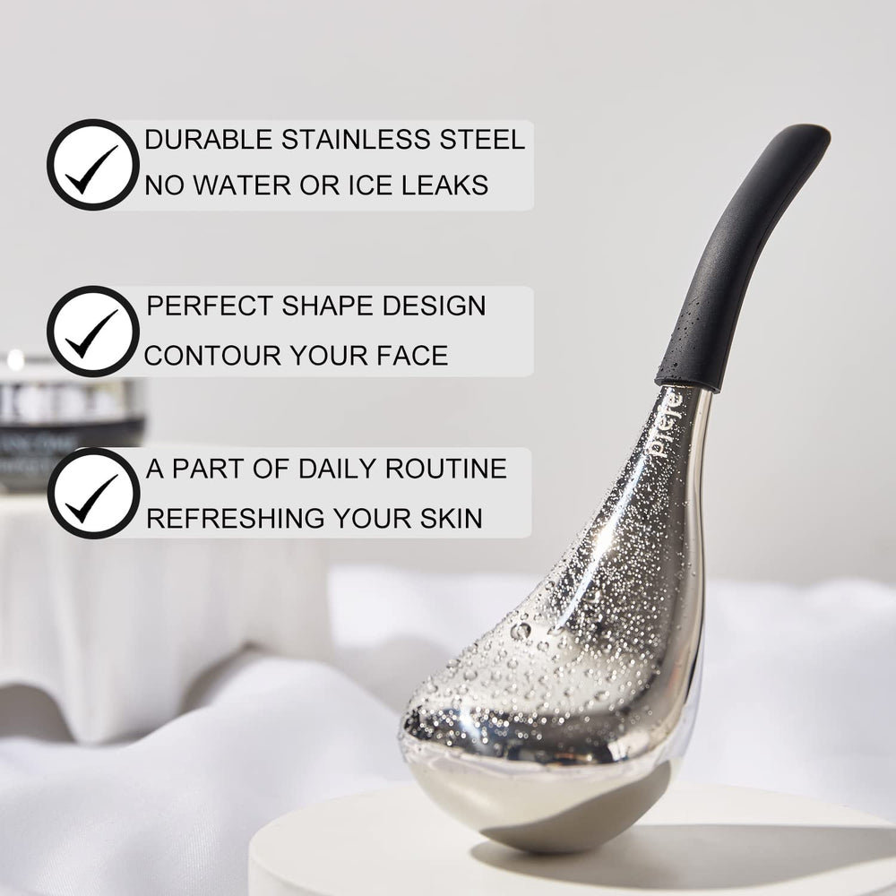 Pfefe Ice Globes around eyes offer cooling relief to reduce puffiness.