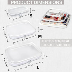 PGAXM 3pcs clear hard-case medium demonstrates portable organization on the go