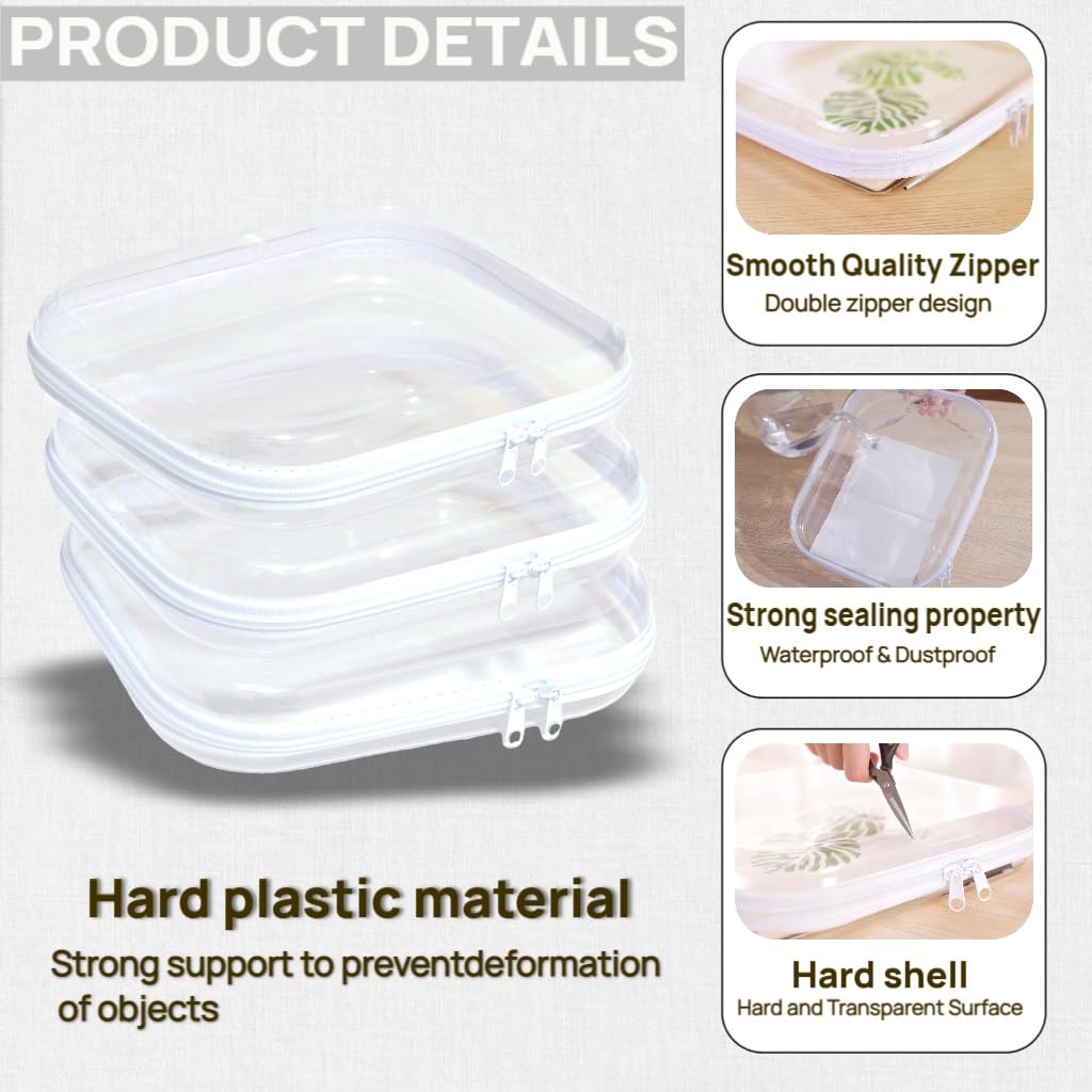 PGAXM 3pcs clear hard-case small ideal for pencils cosmetics or meds