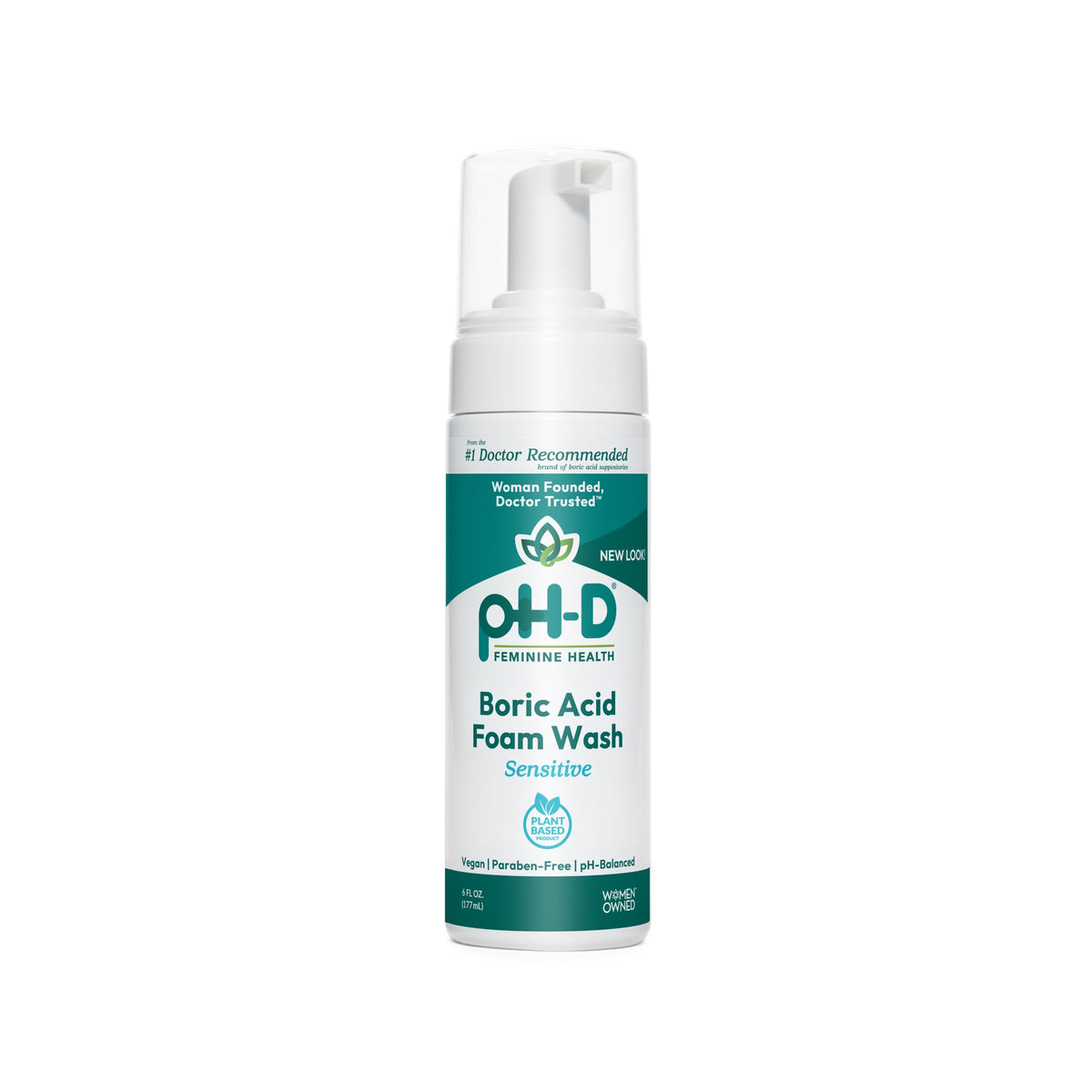 pH-D front packaging shows 6 fl oz bottle and clear product identity benefits