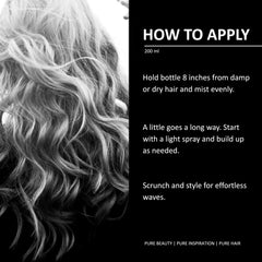 pH PURE HAIR damp hair scrunch demonstrates quick texture for effortless styling.