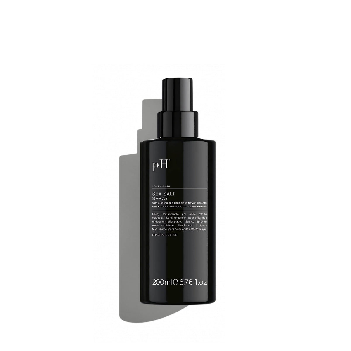 pH PURE HAIR Sea Salt Spray bottle delivering lightweight beach-ready volume.