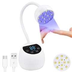 PHAIN Mini UV Nail Lamp LCD display shows timers for precise curing
