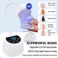 PHAIN Mini UV Nail Lamp with 3 timer settings for easy curing