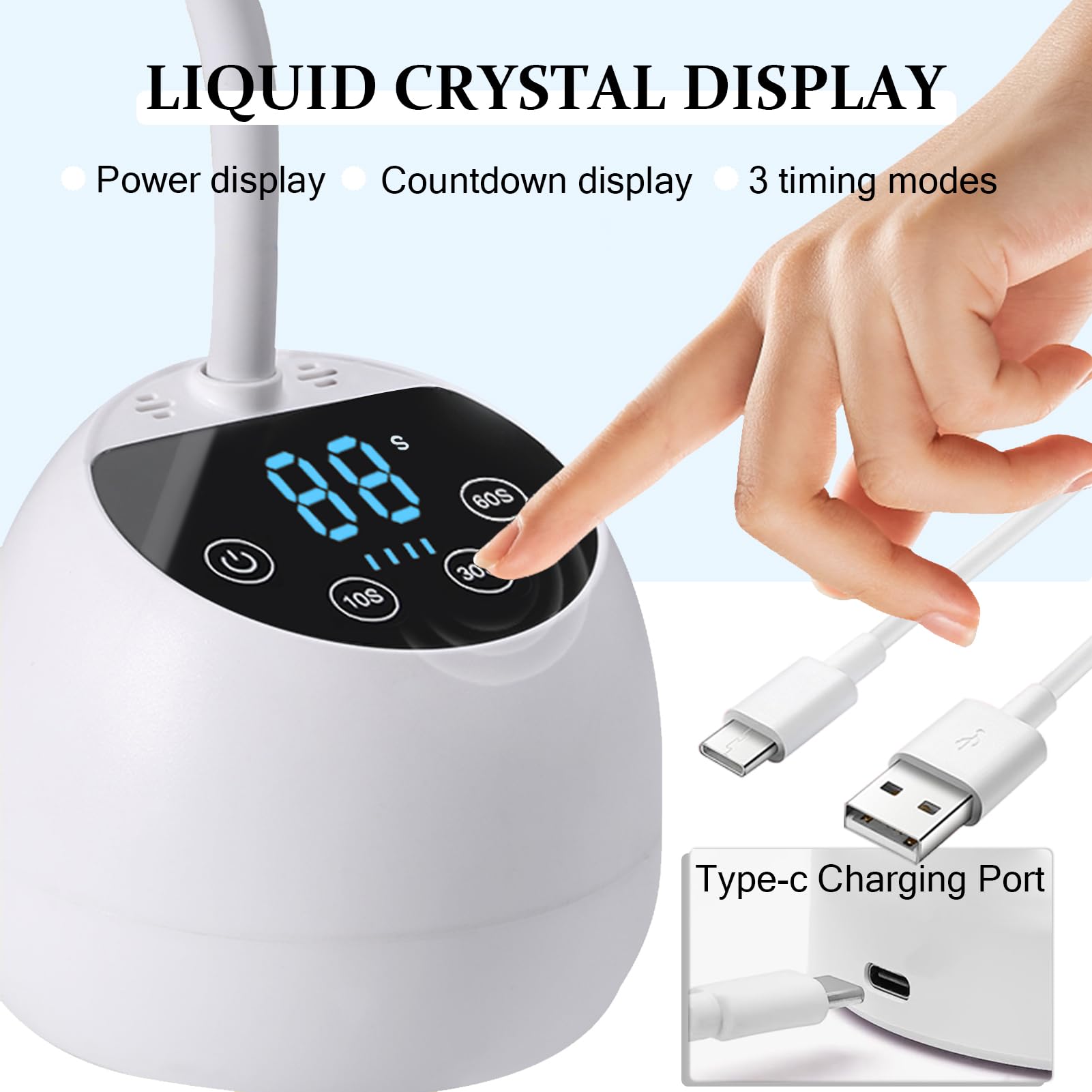 PHAIN Mini UV Nail Lamp runs cordless via USB for portability