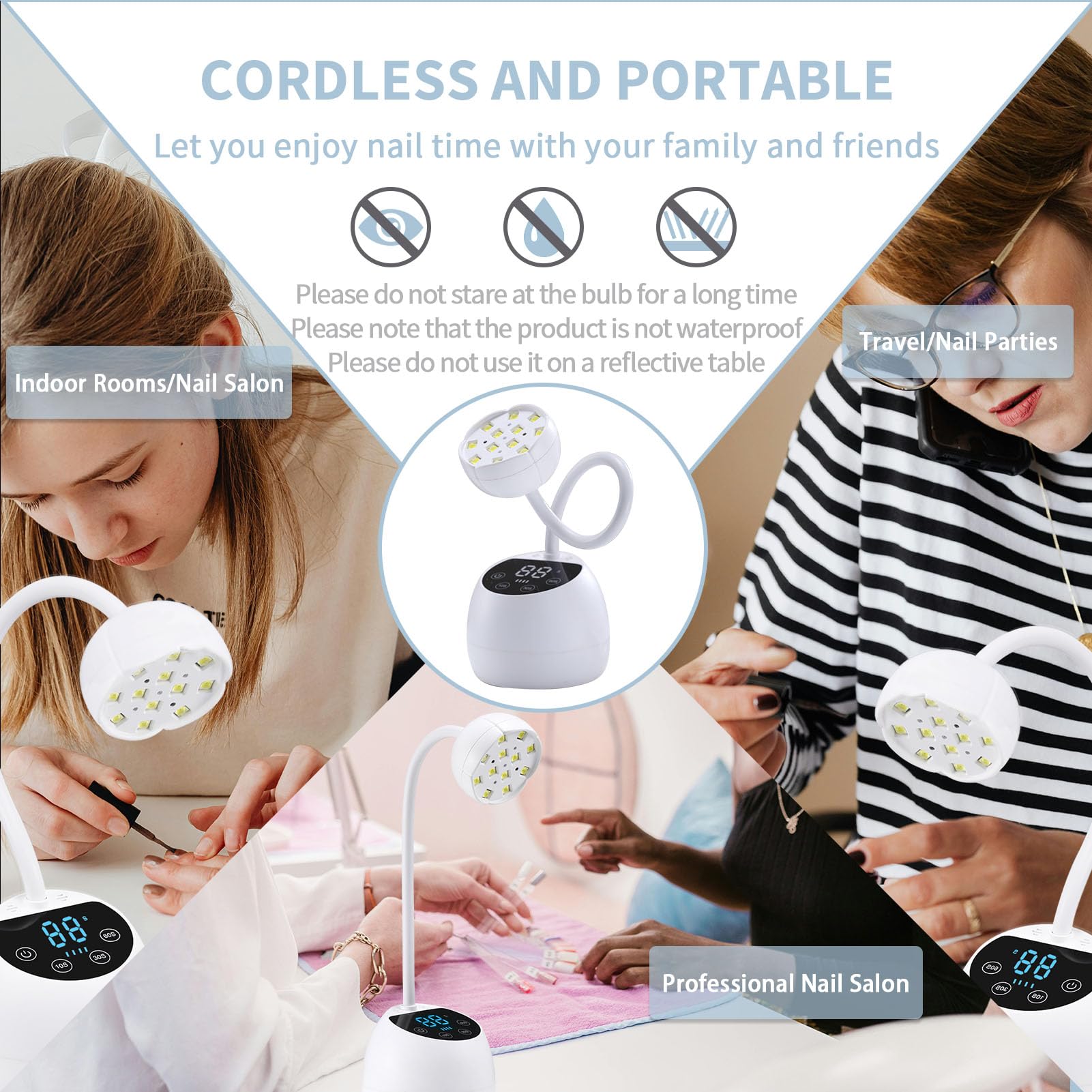PHAIN Pearl White UV Nail Lamp is compact and travel-friendly