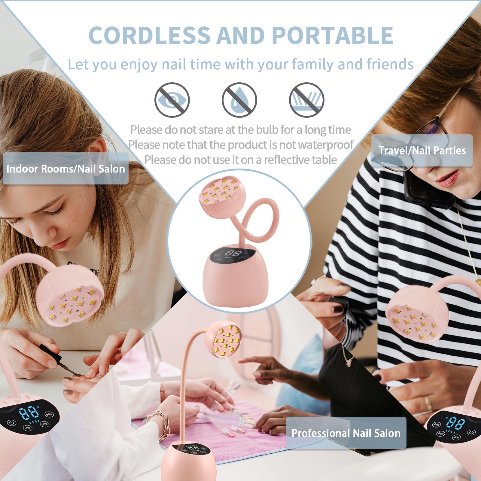 PHAIN stable base keeps the lamp steady on desks and in salons.
