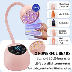 PHAIN U V LED nail lamp 3-timer display speeds gel nail sessions.