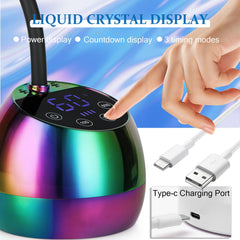 PHAIN U V lamp LCD display shows timers for flexible curing control.