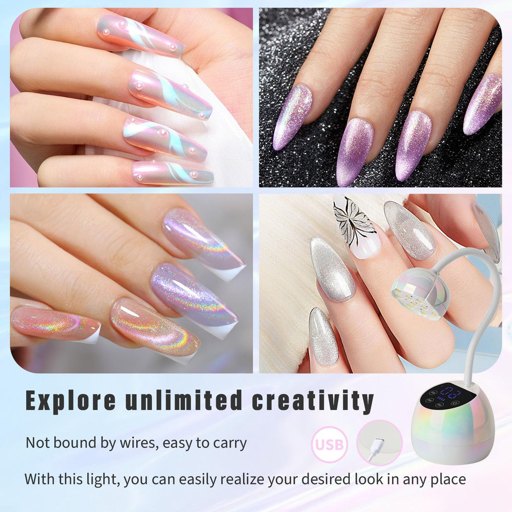 PHAIN U V Nail Lamp USB cordless design enables on-the-go curing.
