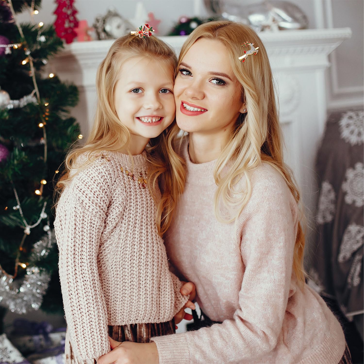 PHALIN Christmas hair clip jingle bell accent adds sparkle to outfit