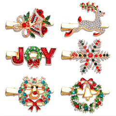 PHALIN Christmas hair clip reindeer with rhinestones for festive holiday styling