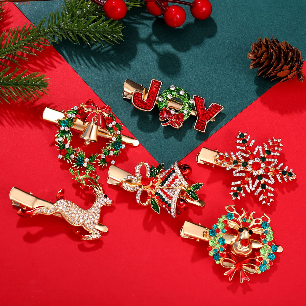 PHALIN Christmas hair clip rhinestone-details for party-ready shine