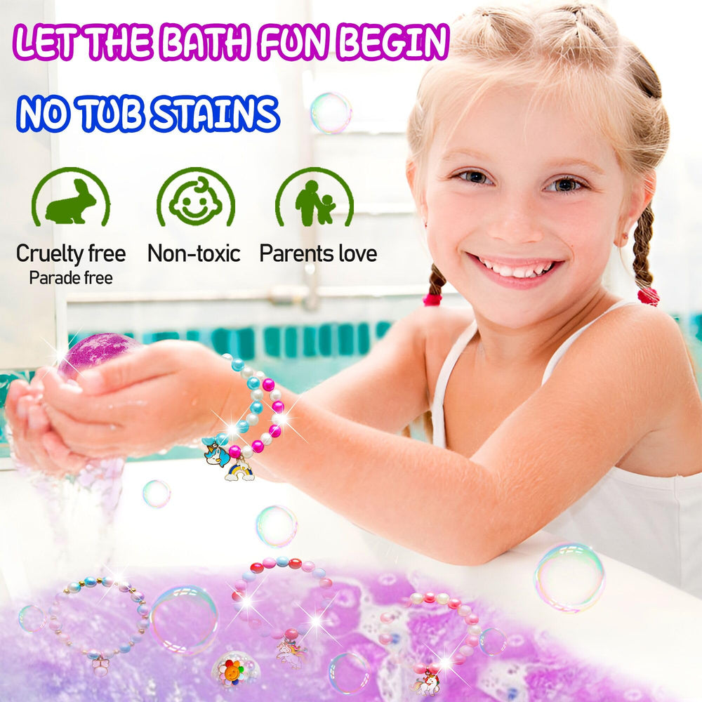 Phaorui unicorn bath bombs offer lavender, orange, apple, watermelon scents for kids.