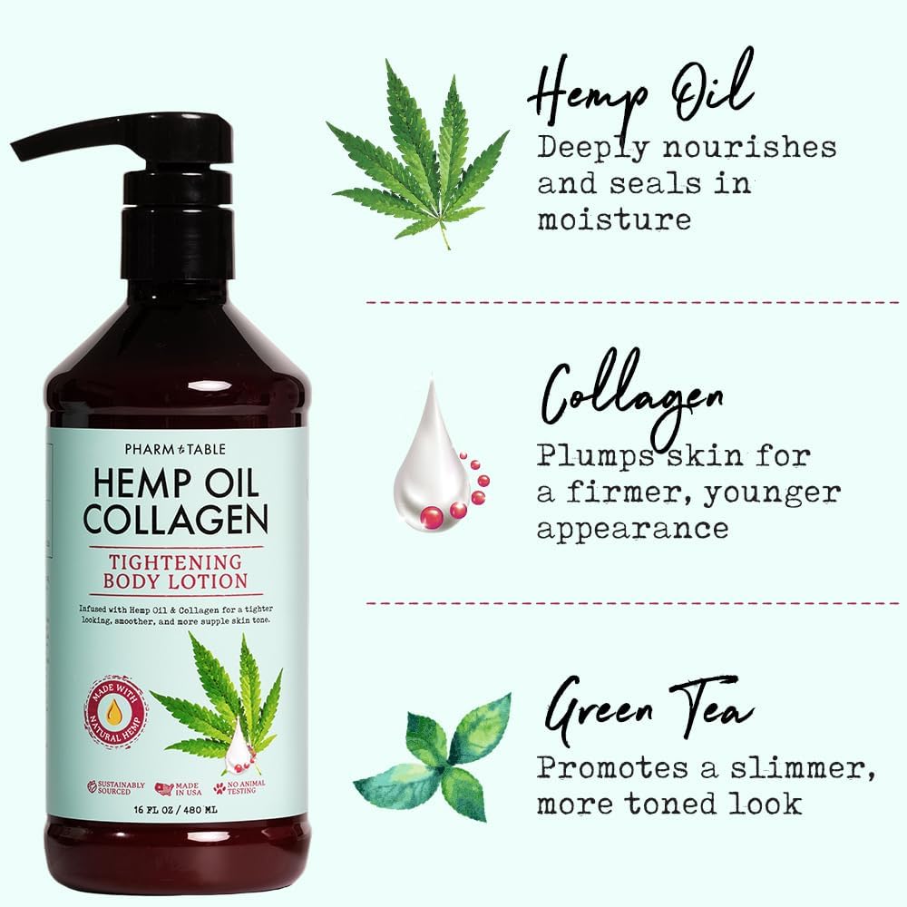 PHARM TO TABLE hemp oil application on skin shows nourishing moisture retention.