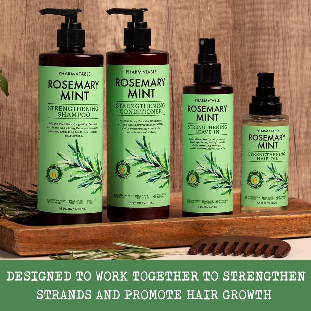 PHARM TO TABLE Leave-In Conditioner Rosemary Mint post-use-hairwrap suggests nourished, calm scalp.