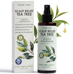 PHARM TO TABLE Leave In Conditioner Tea Tree Bottle — hydrating scalp care for dry, comfortable scalp