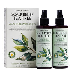 PHARM TO TABLE Tea Tree Leave-In Spray bottle displaying cooling scalp care