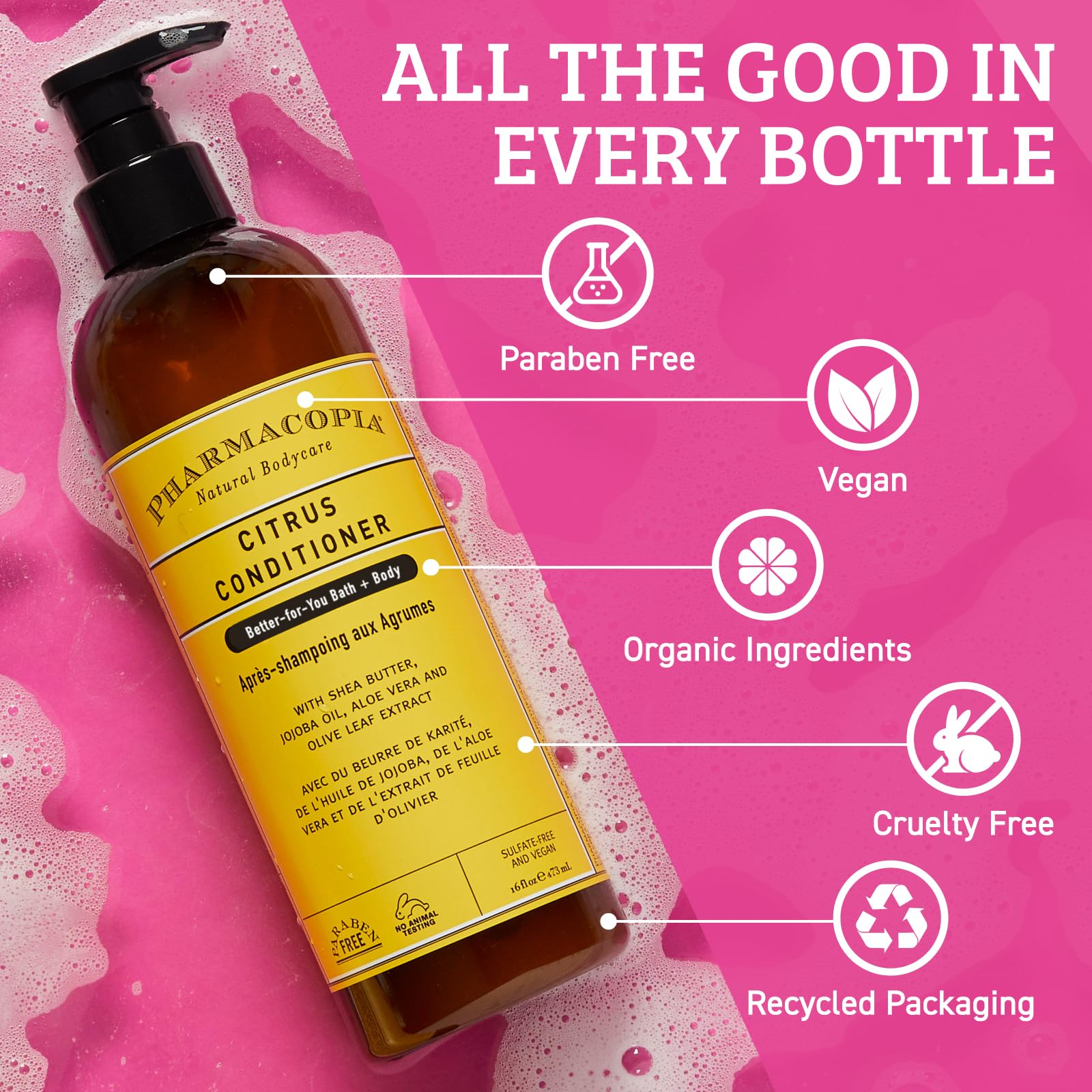 Pharmacopia Citrus Conditioner demonstrates detangling after wash