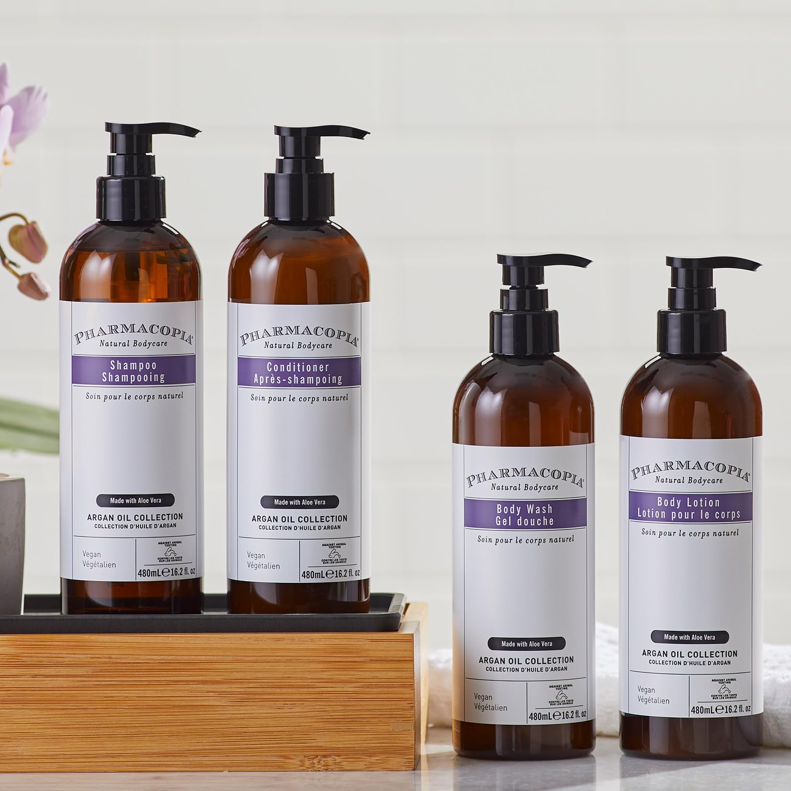 Pharmacopia Hotel Argan Oil Conditioner natural-formula label highlights gentle care