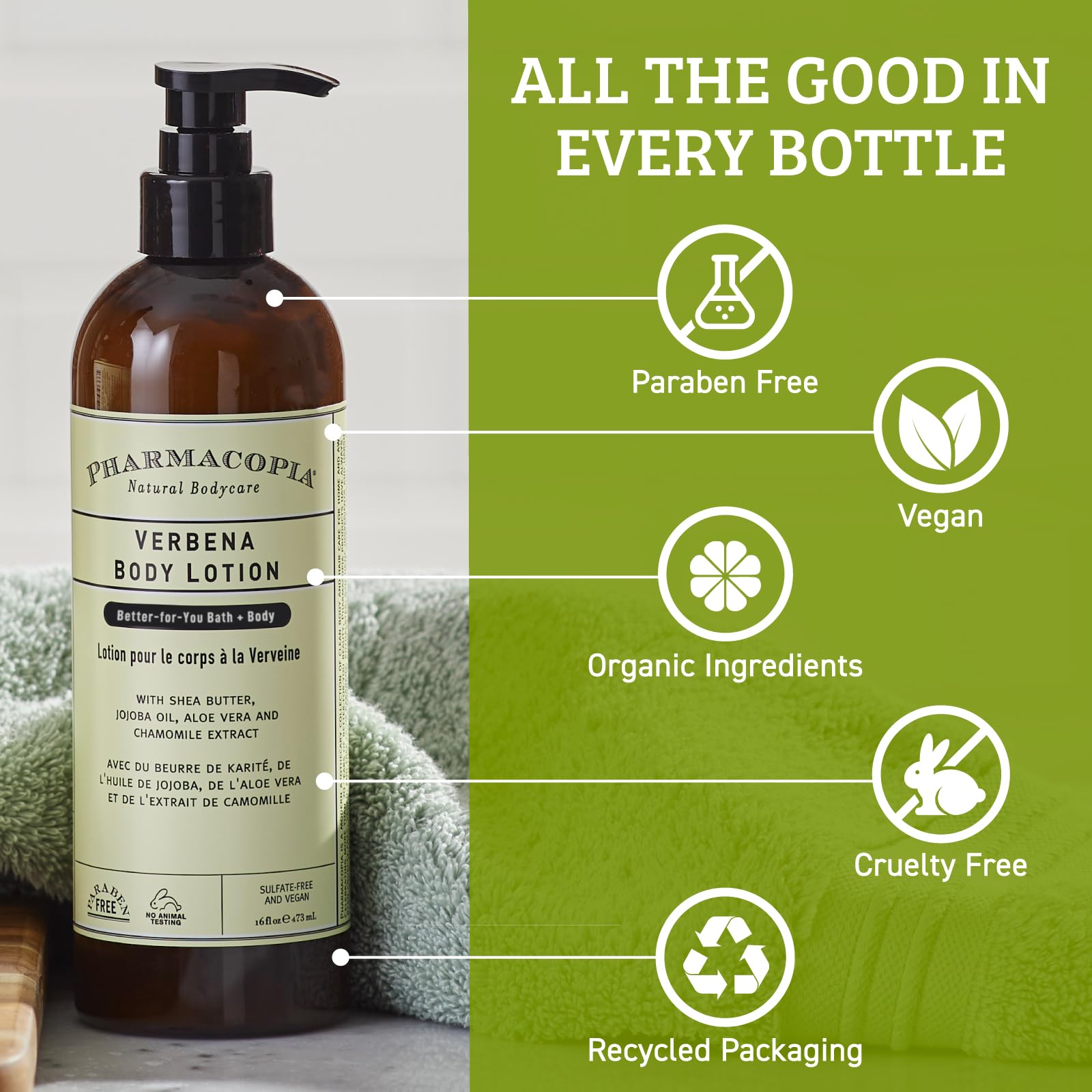 Pharmacopia Verbena Aloe vera detail conveys soothing hydration