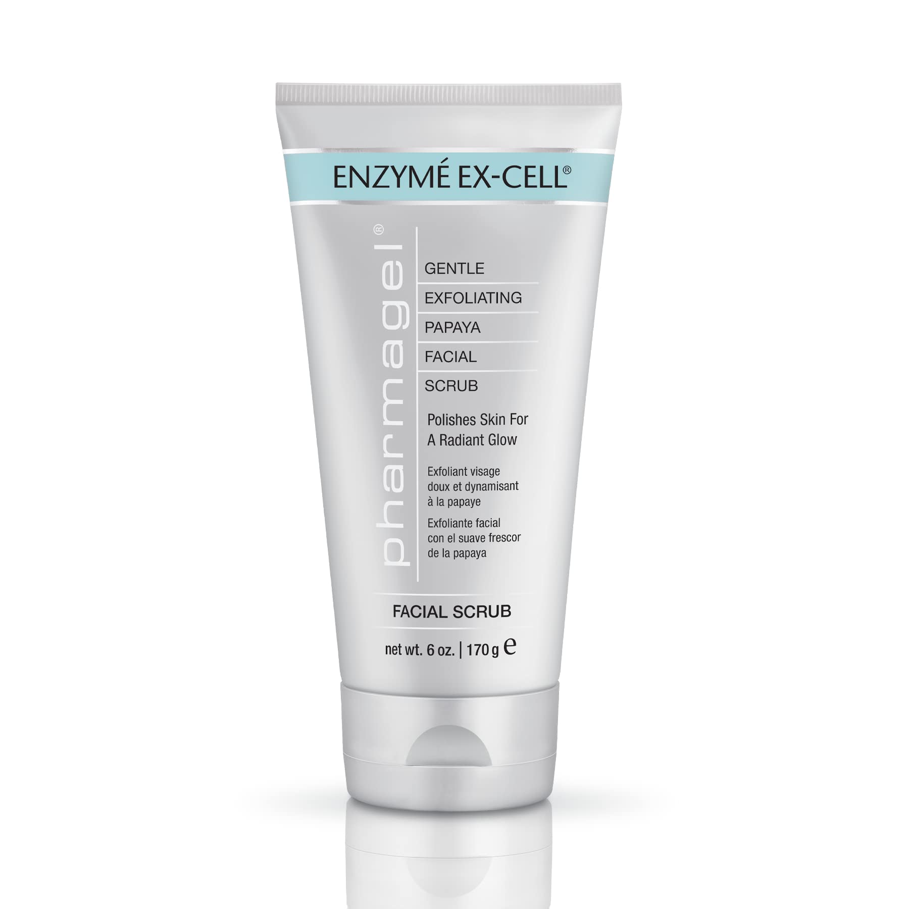 Pharmagel Enzyme Ex-Cell bottle close-up showing gentle exfoliation for all skin types