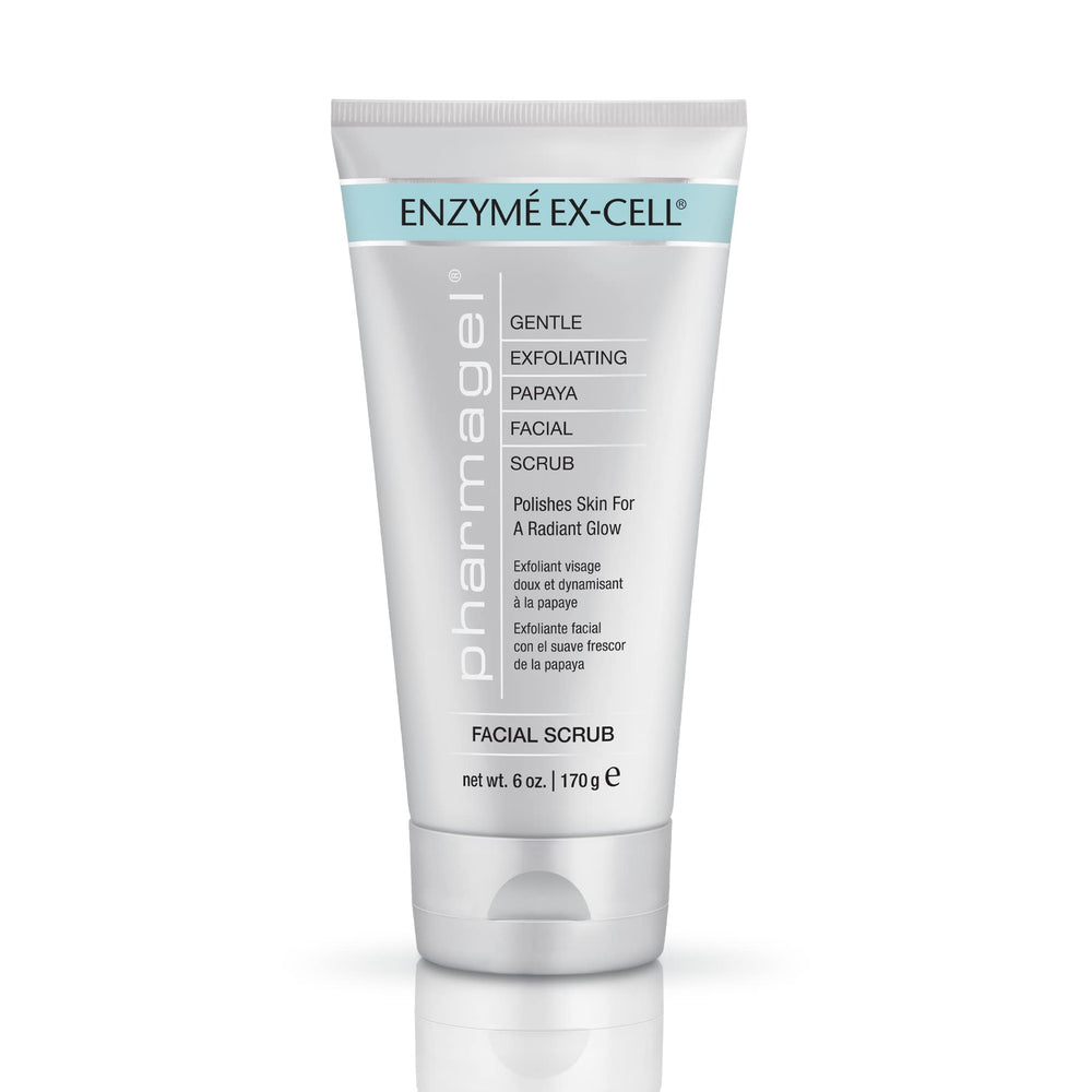 Pharmagel Enzyme Ex-Cell bottle close-up showing gentle exfoliation for all skin types