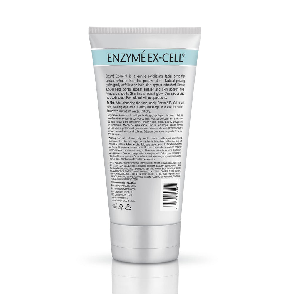 Pharmagel Enzyme Ex-Cell papaya action demonstrates enzyme-based exfoliation