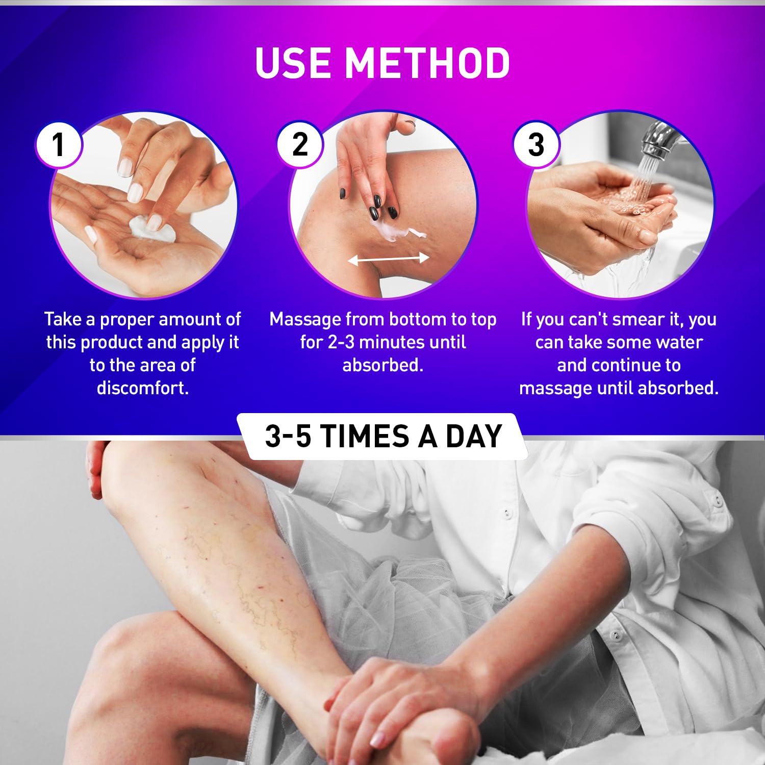 Pharmapulse Leg Comfort Cream texture reveals collagen hydration.