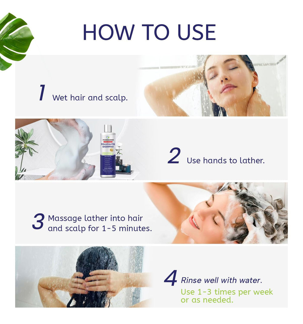 PHARMBANNER Anti-Fungal Shampoo wet-hair application shows simple lathering for daily routine