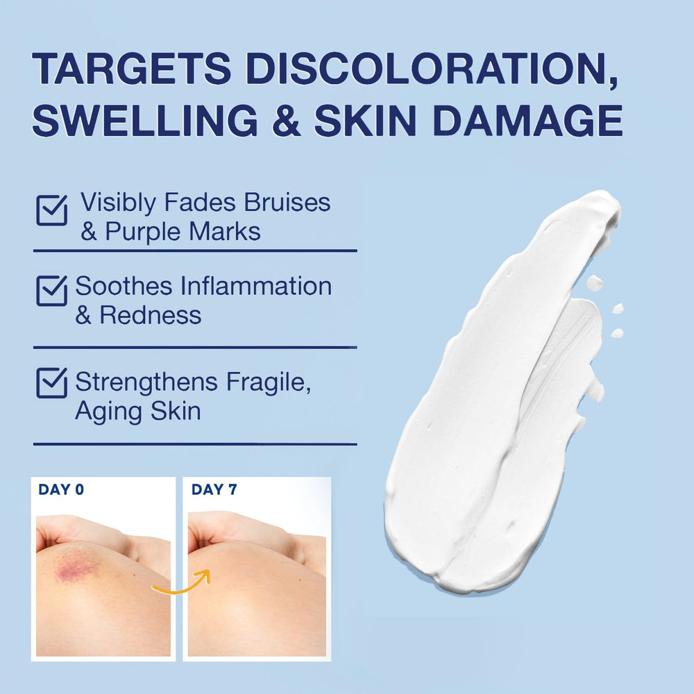 PHARMBANNER Arnica cream application on skin shows comfortable absorption.