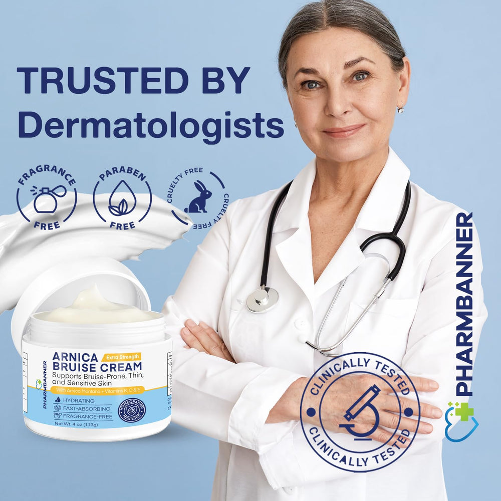 PHARMBANNER Arnica cream multi-vitamin formula supporting elasticity and skin renewal.