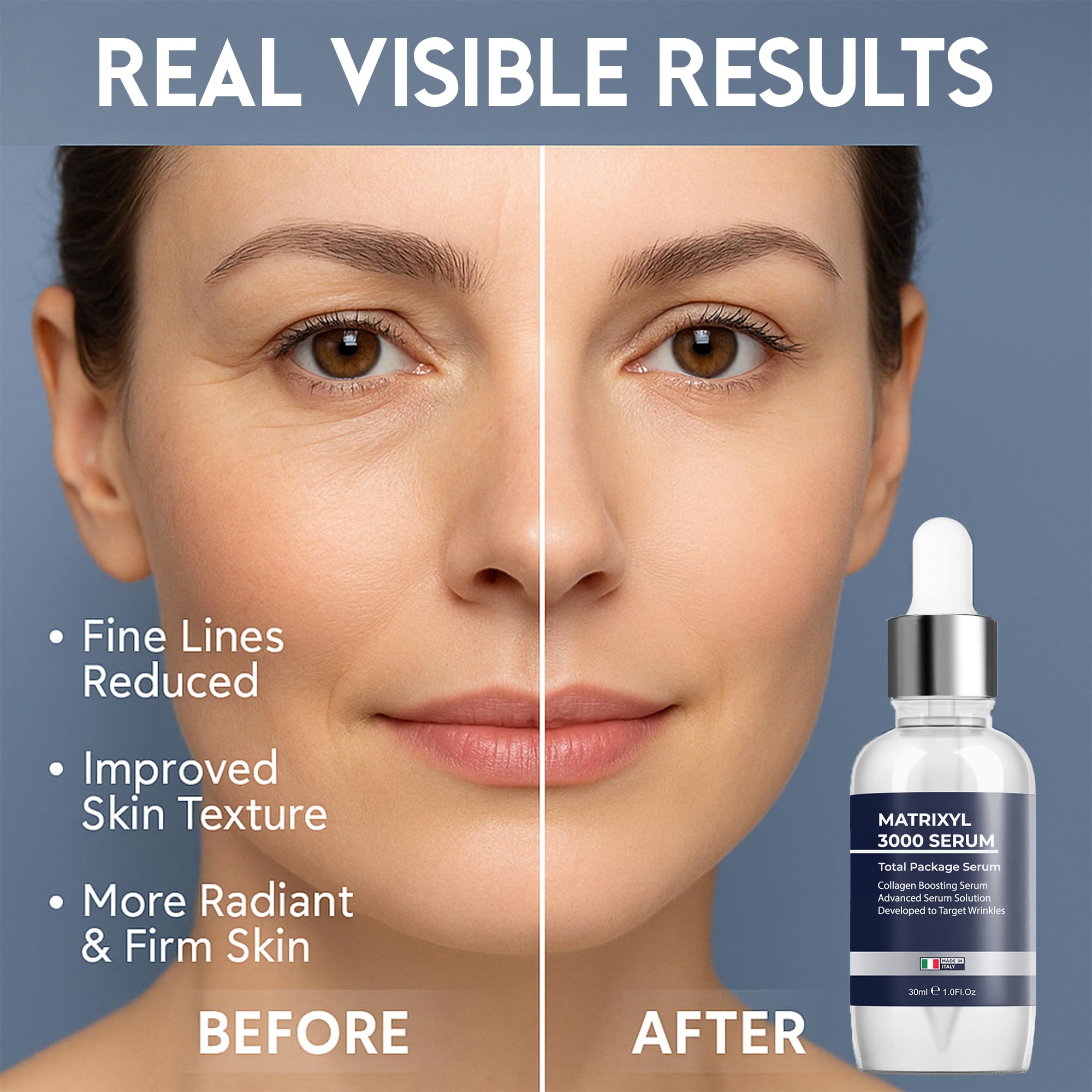 Pharmlitalia Anti-Aging serum targets wrinkles and sagging for a firmer look.