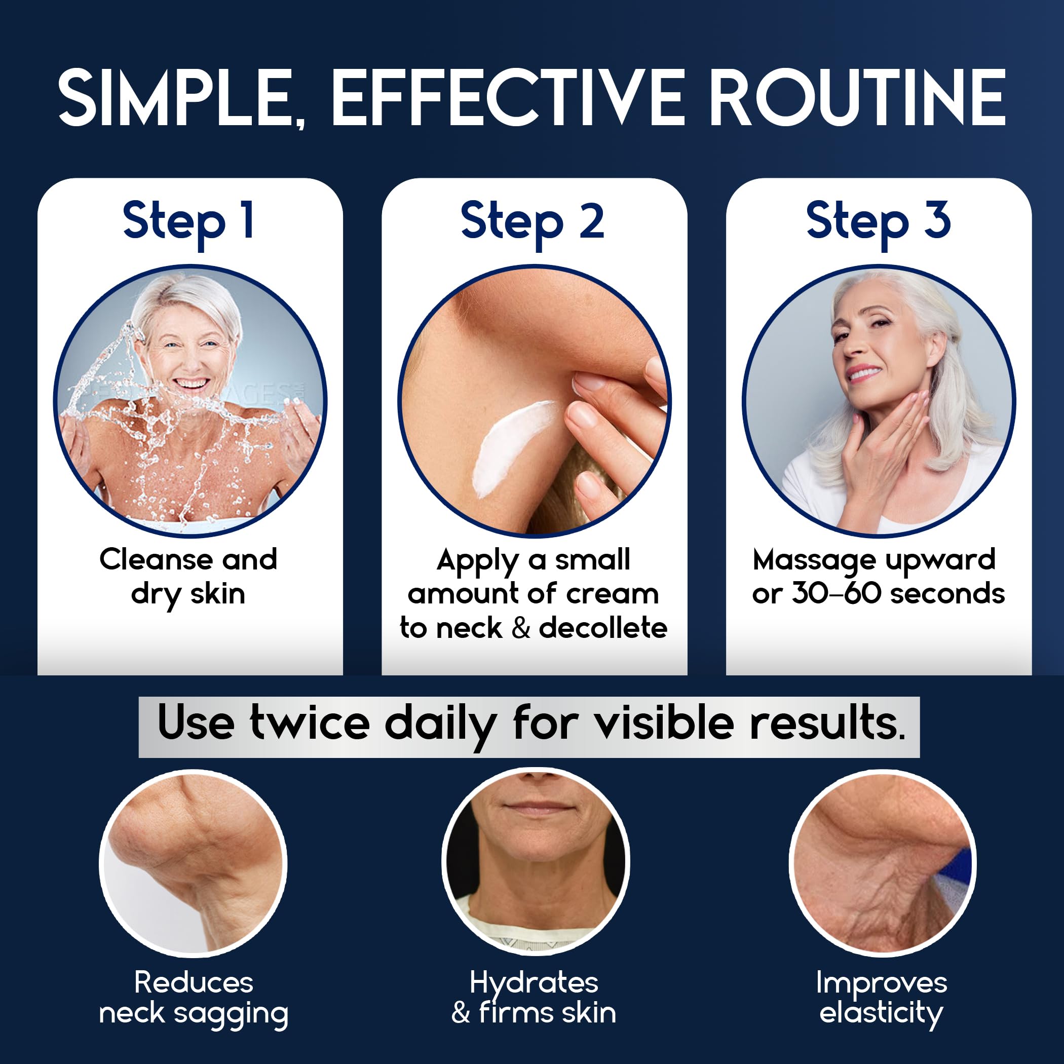 Pharmlitalia face-neck-chest-firming collage demonstrates comprehensive tightening results