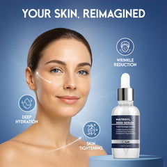 Pharmlitalia Matrixyl 3000 serum texture close-up suggests anti-wrinkle benefits.
