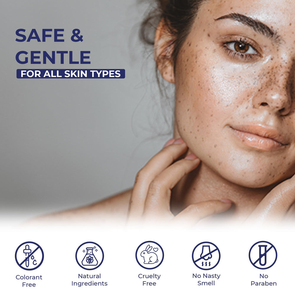 Pharmlitalia post-blemish marks cream on cheek reveals smoother skin.