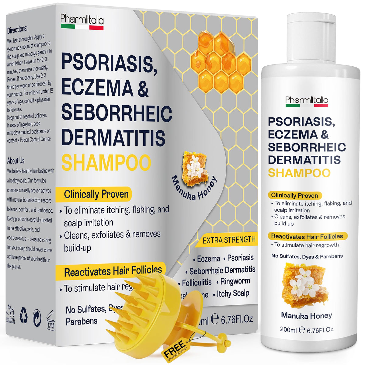 Pharmlitalia psoriasis shampoo bottle for gentle cleansing and itch relief
