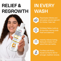 Pharmlitalia psoriasis shampoo lather on scalp providing soothing relief and flake reduction
