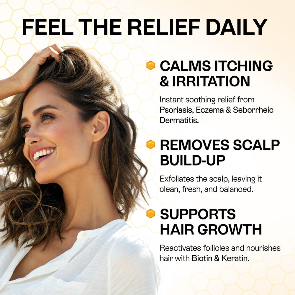 Pharmlitalia psoriasis shampoo with Manuka honey ingredients for deep hydration and antimicrobial comfort