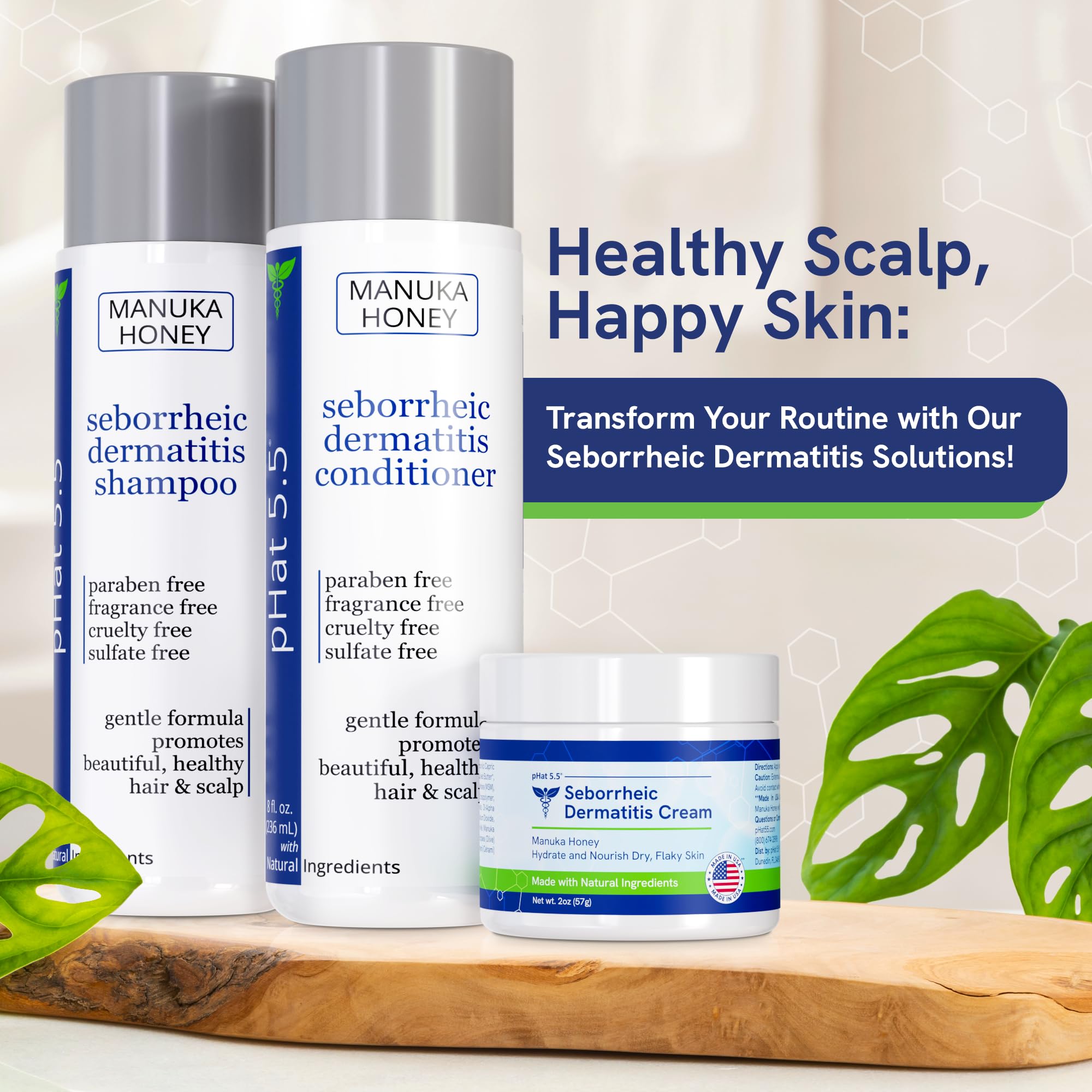 pHat 5.5 manuka honey balances and moisturizes skin