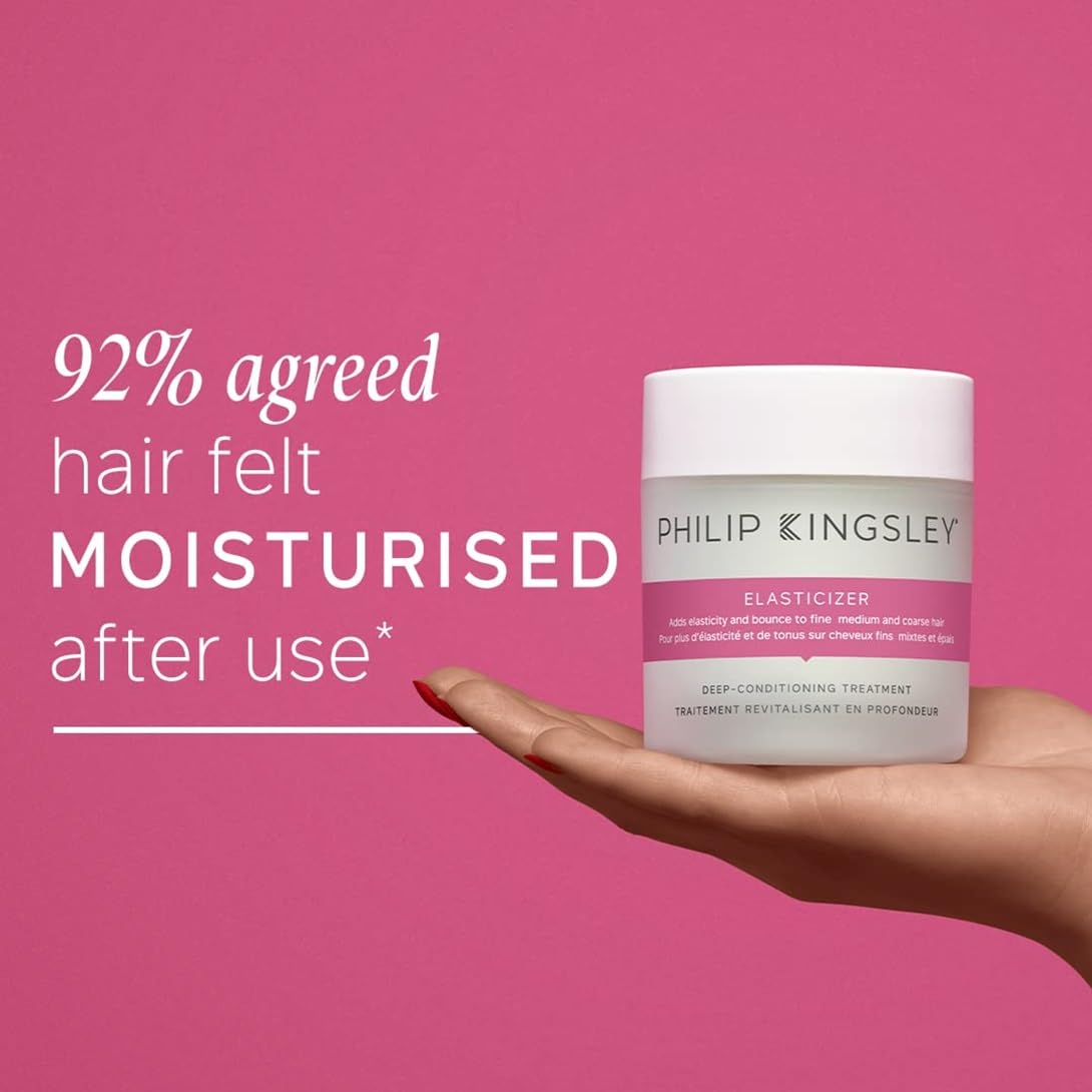 PHILIP KINGSLEY Elasticizer shower-cap use demonstrates heat-assisted absorption.