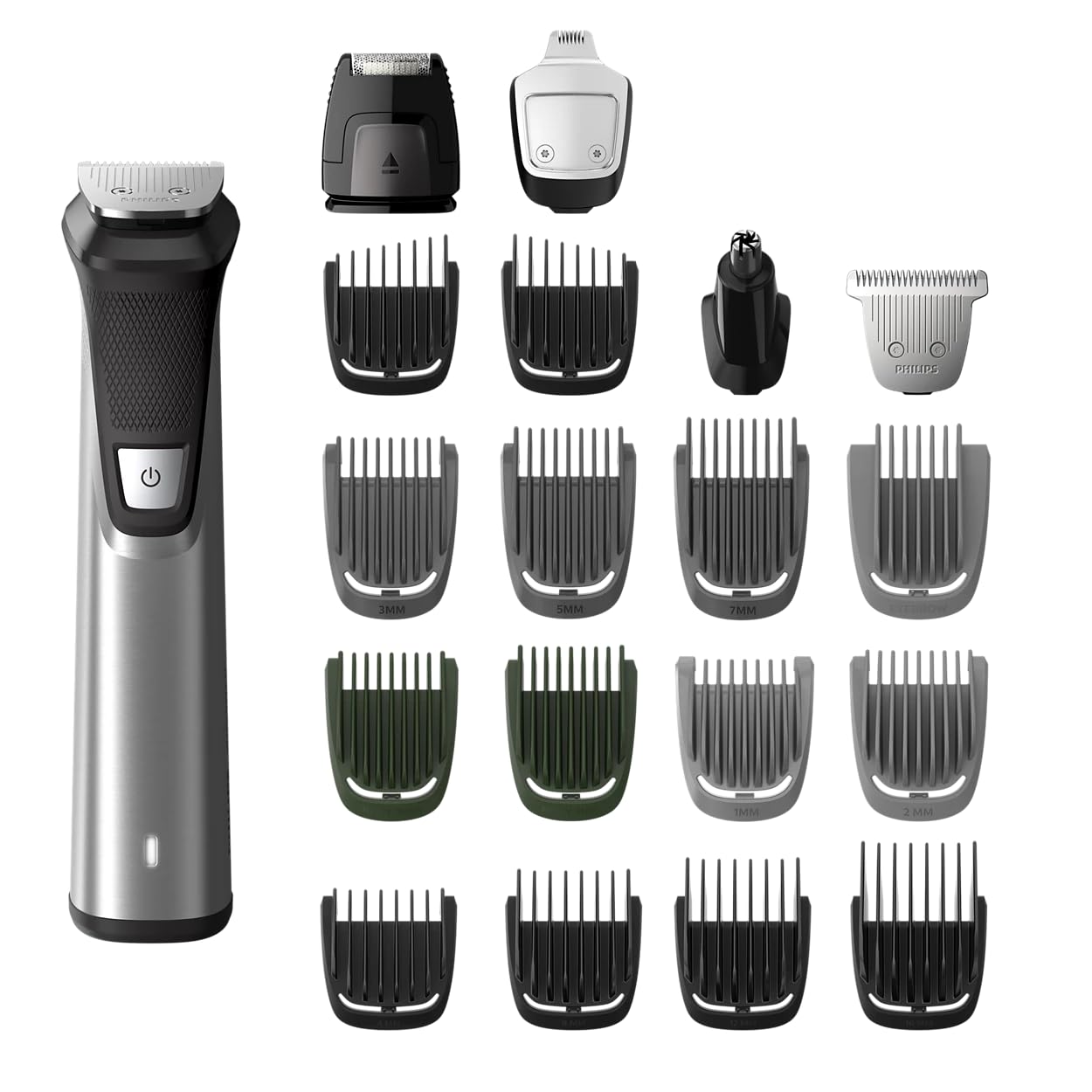 Philips Multi Groomer 23-Piece Kit enables precise beard, head, and body trimming at home.